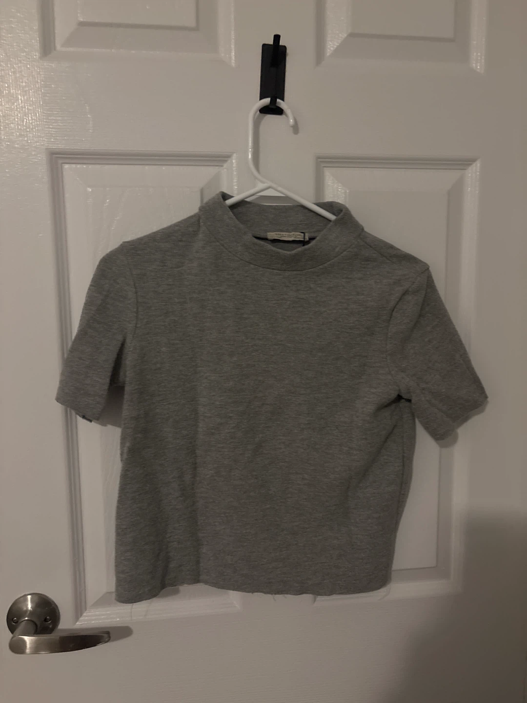 Zara Grey Mock Neck Top