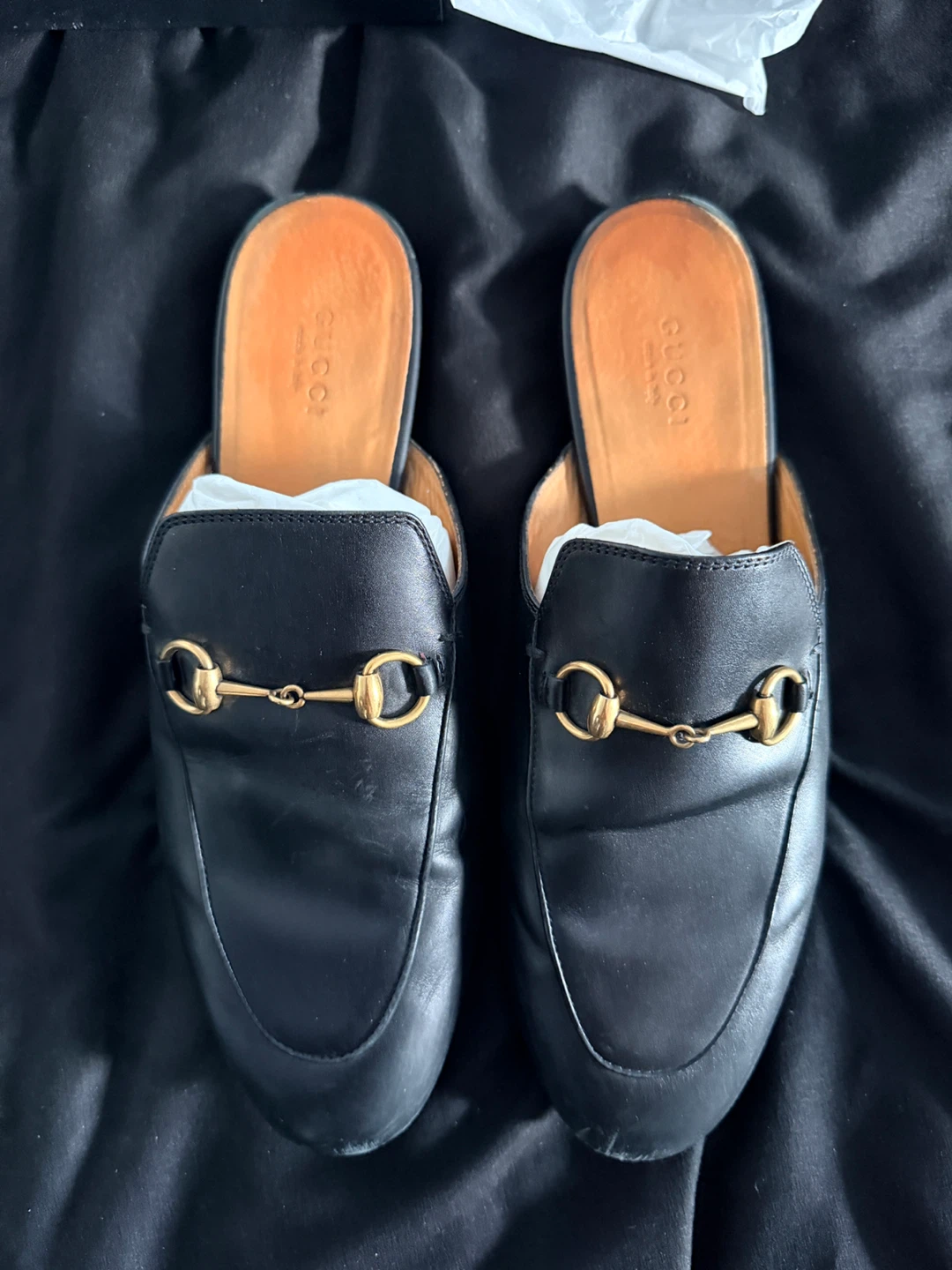 Gucci Black Leather Horsebit Mules Size 38+ - photo 4