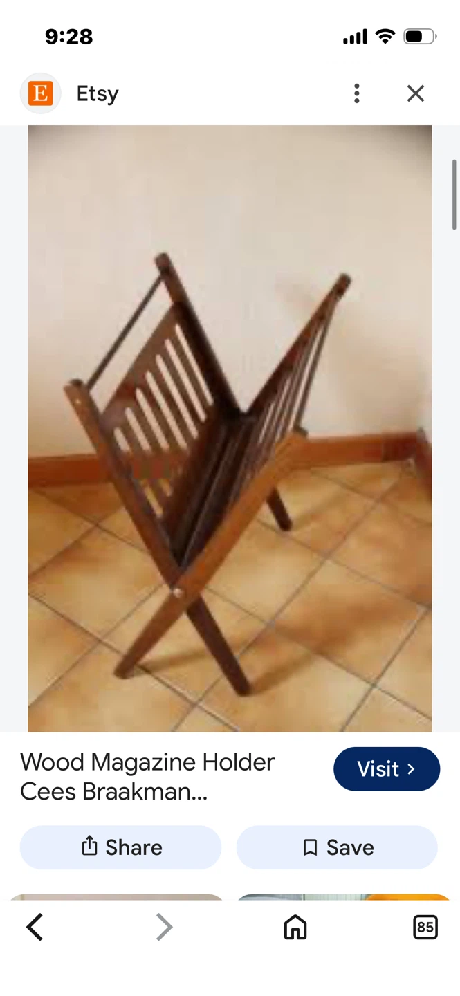Cees Braakman Vintage Folding Wooden Magazine Rack - photo 5