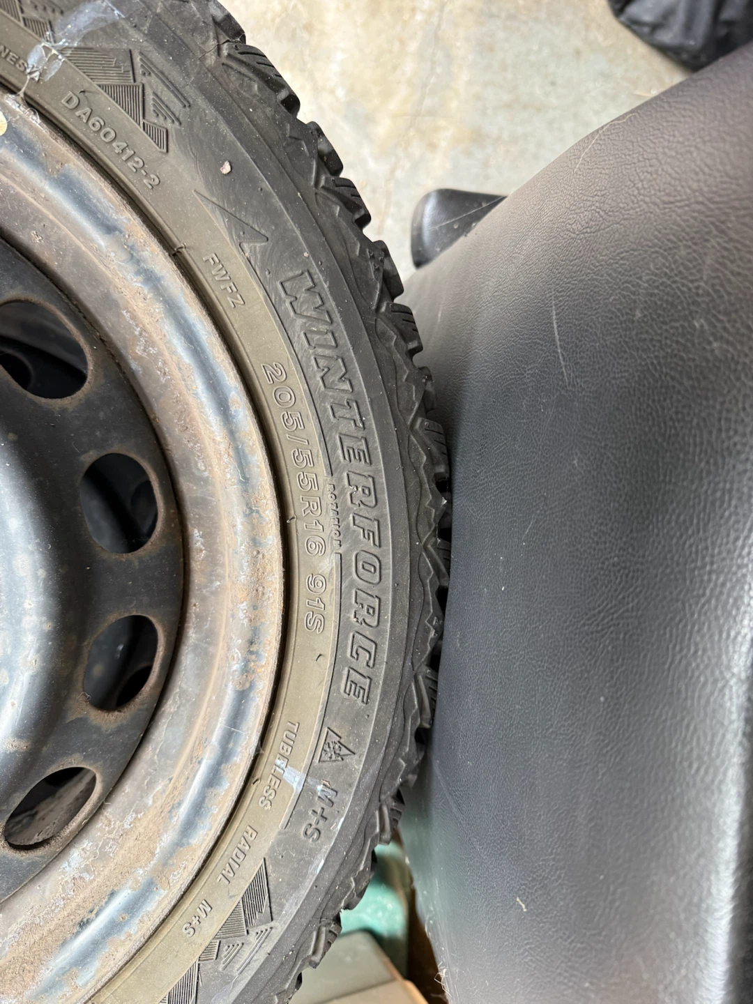 Firestone Winterforce 205/55R16 Tires with Steel Rims