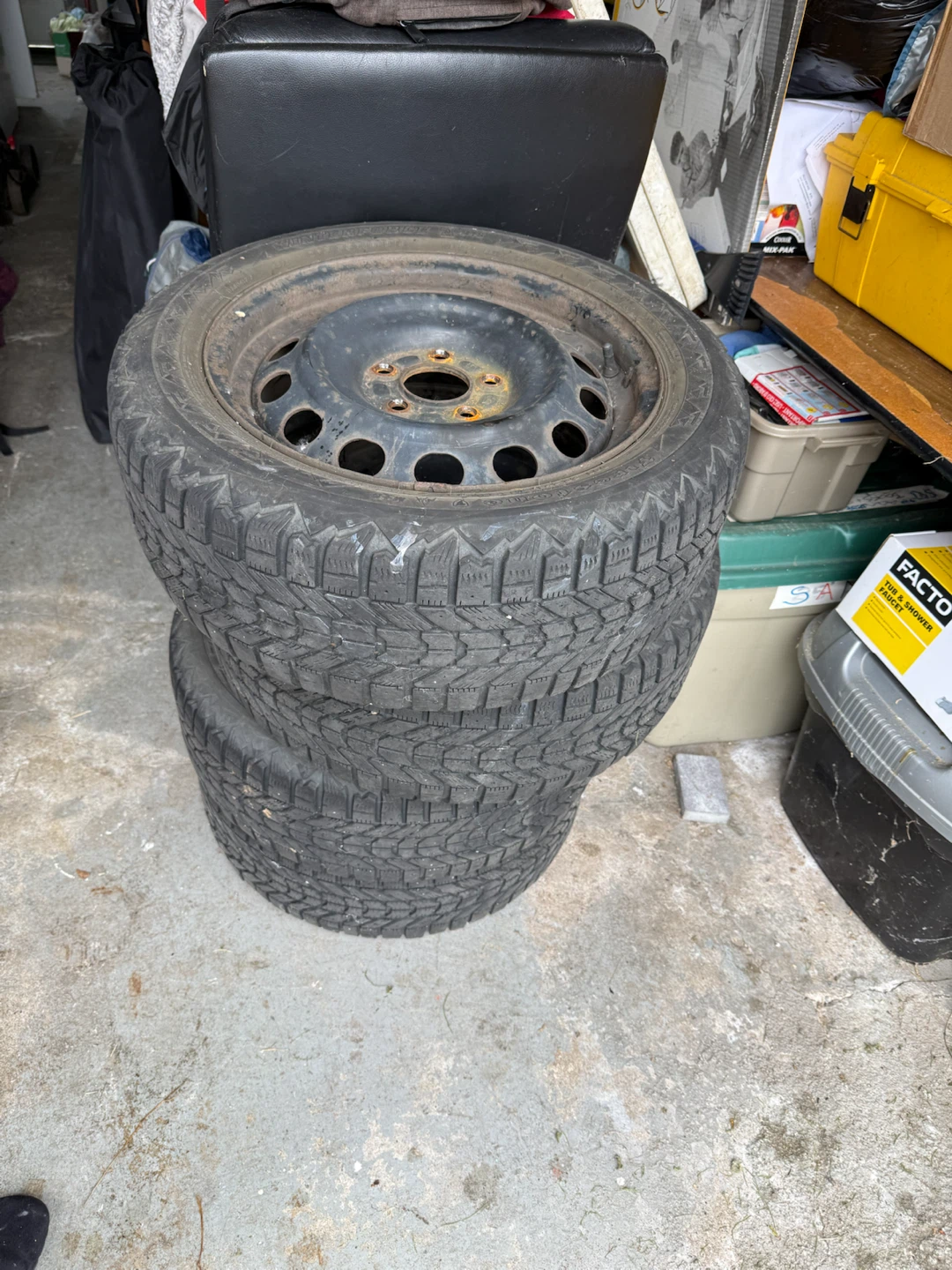 Firestone Winterforce 205/55R16 Tires with Steel Rims - photo 2