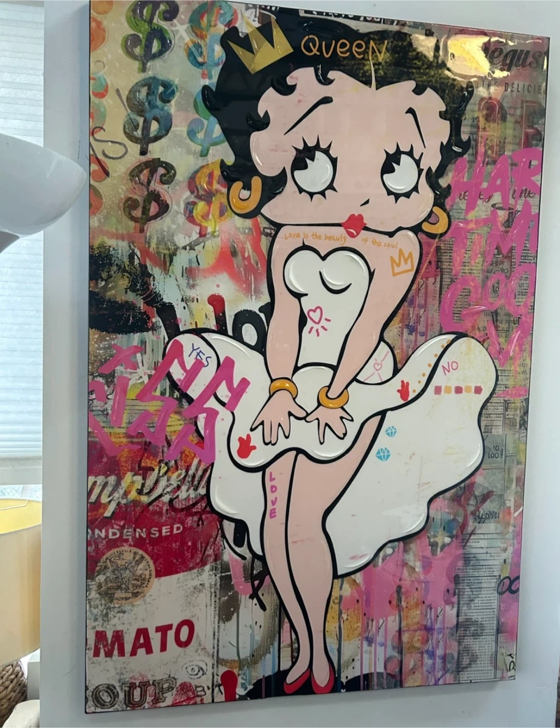 Vintage Betty Boop Marilyn Monroe Art Print (32x48)