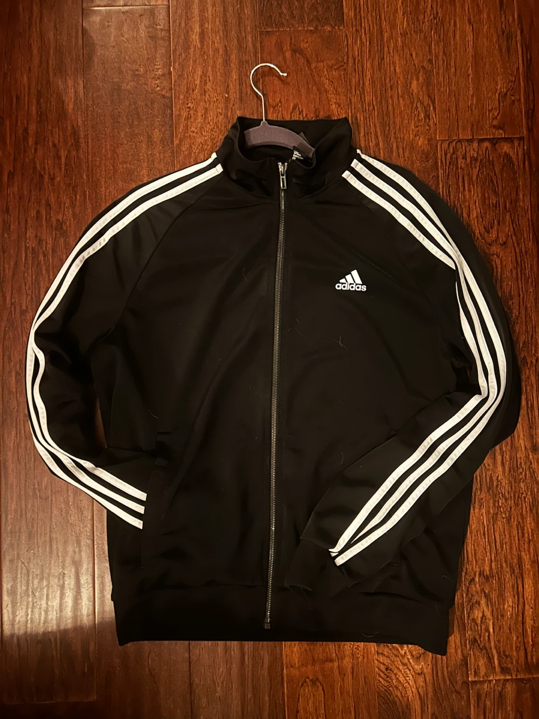 Adidas Track Jacket Black with White Stripes