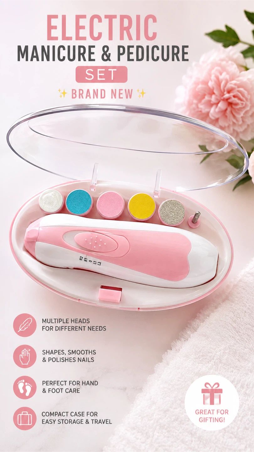NEW Electric Manicure & Pedicure Nail Care Kit – $14