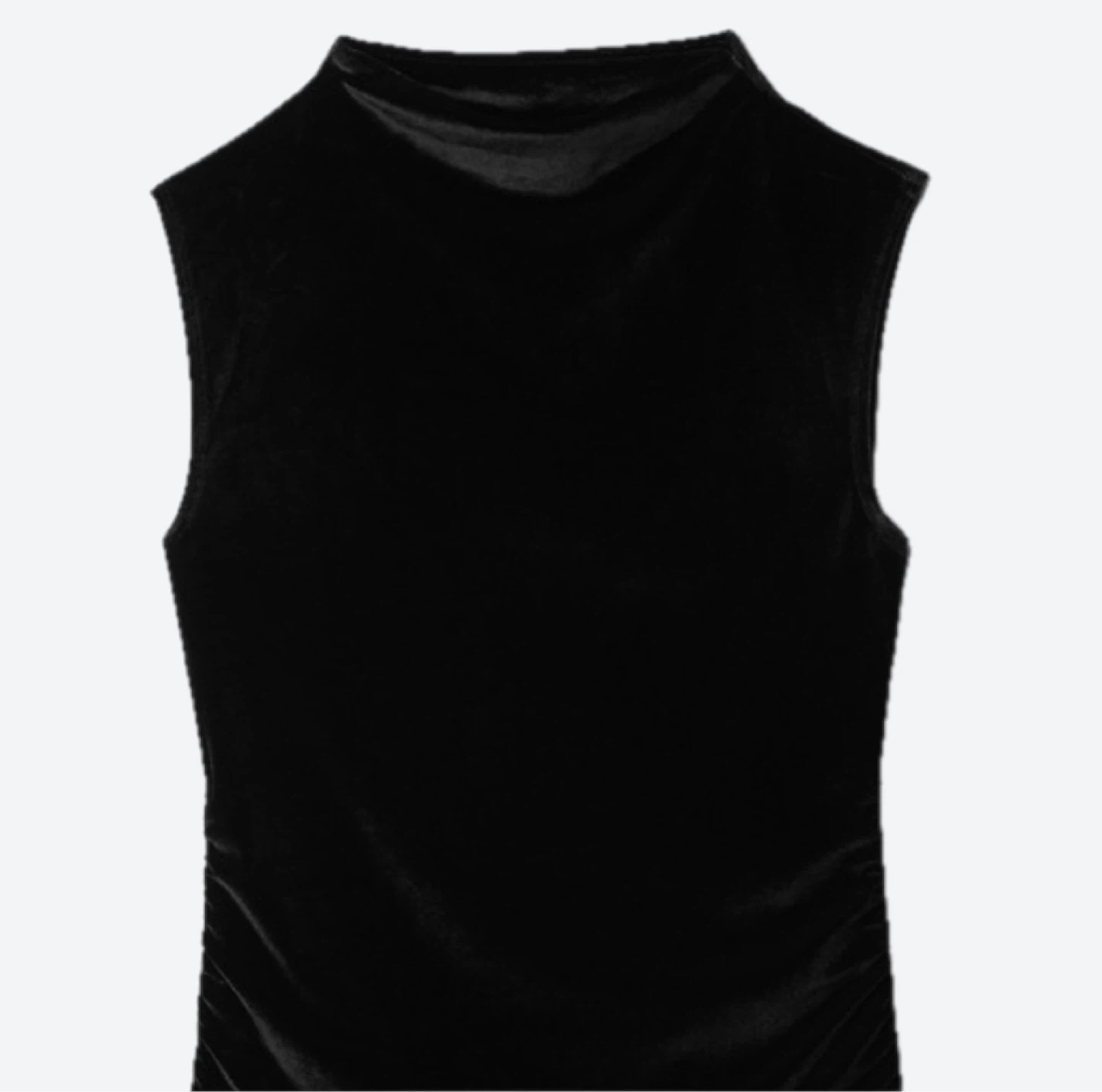 Pull&Bear Black Velvet Mock-Neck Top - photo 2