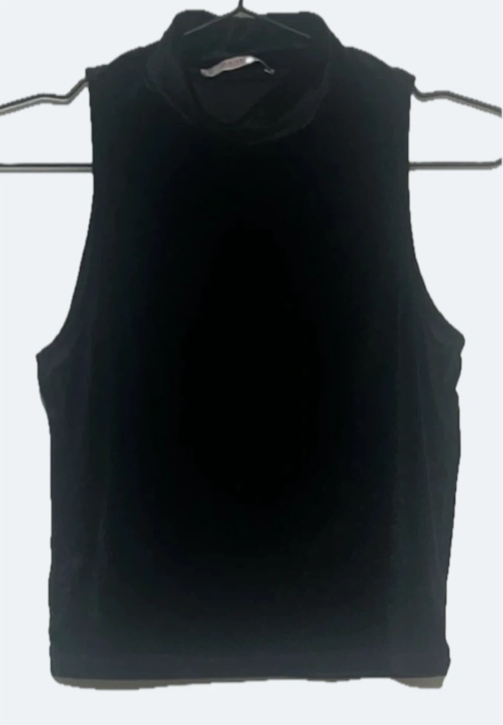 Pull&Bear Black Velvet Mock-Neck Top - photo 3