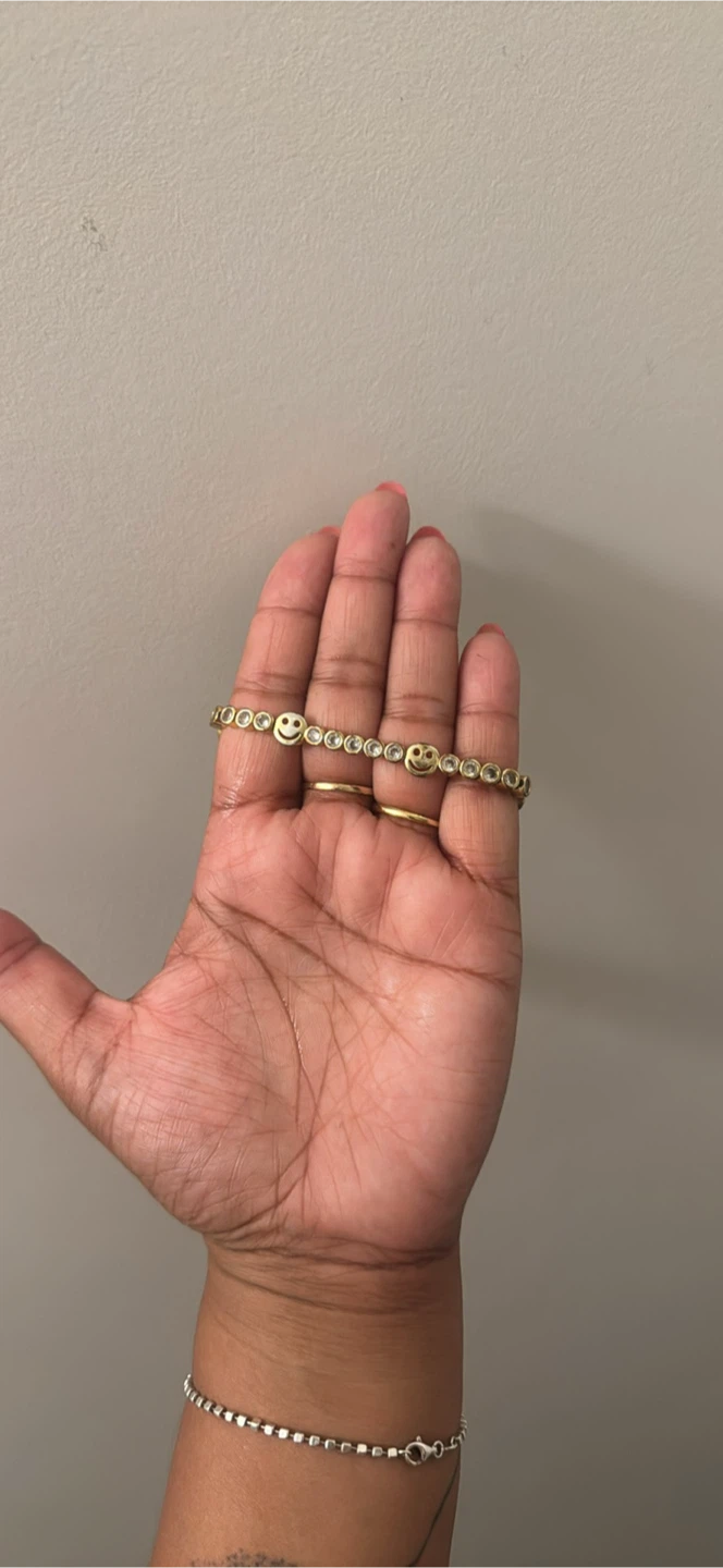 Lisa Gozlan Gold Tone Smiley Face & Rhinestone Bracelet - photo 2