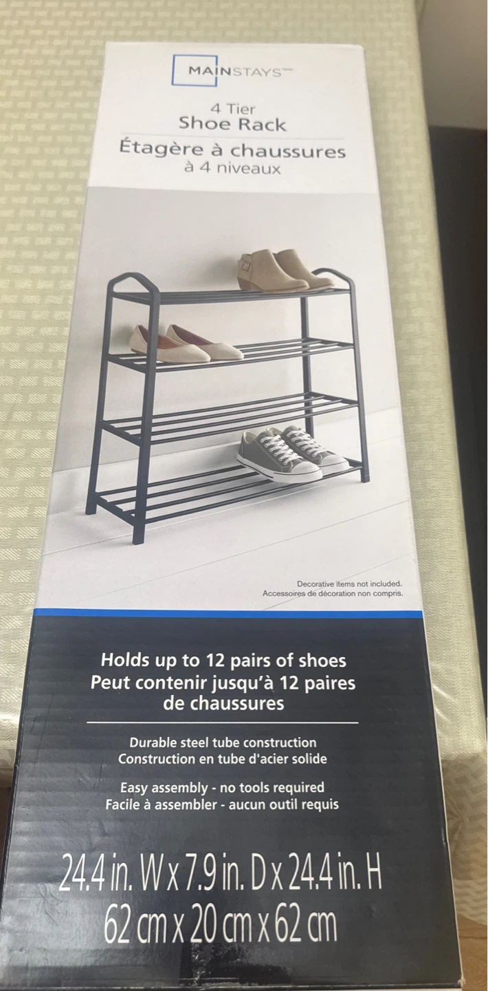 BRAND NEW Mainstays 4-Tier Shoe Rack / Organizer⁠