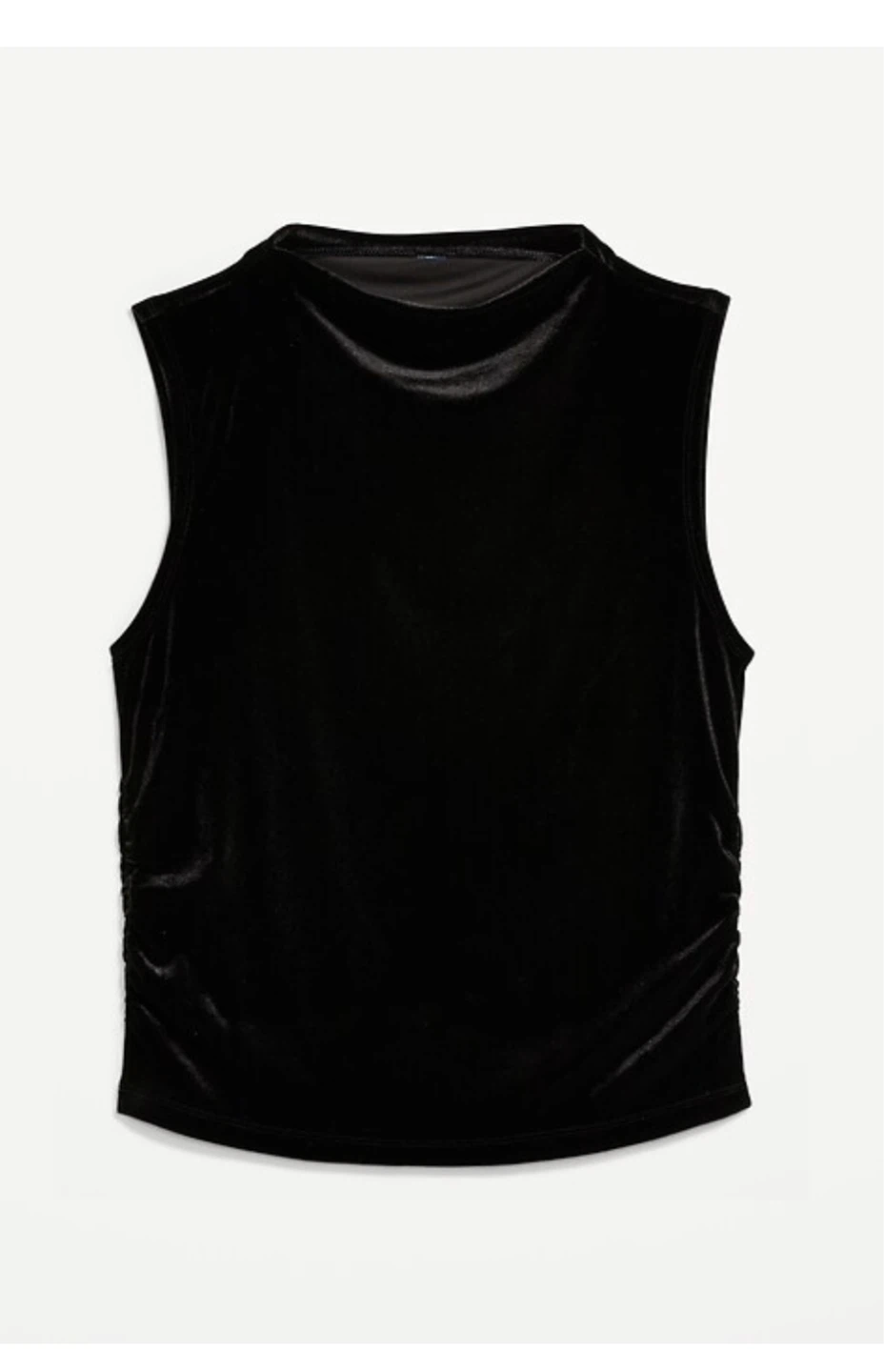 Pull&Bear Black Velvet Mock-Neck Top