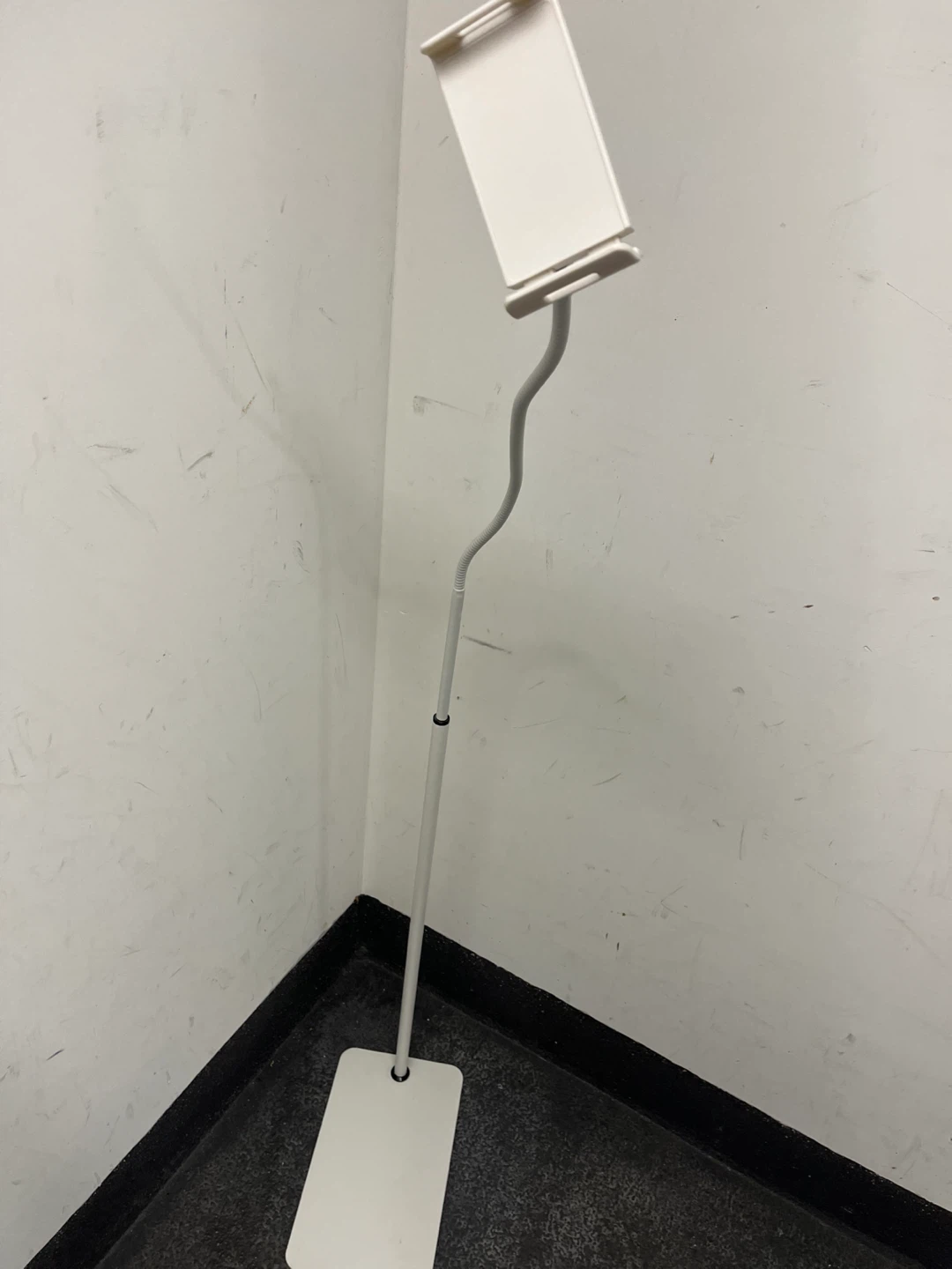 White Adjustable Floor Phone Stand - photo 2