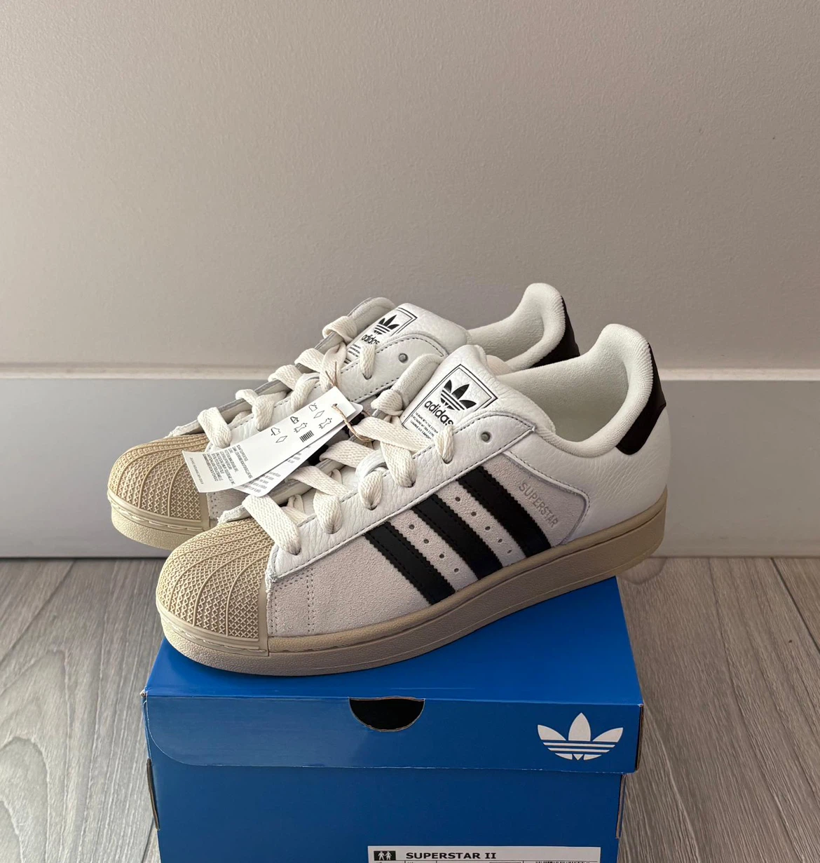 Adidas Superstar II Shoes White Black Size 6 US - photo 2