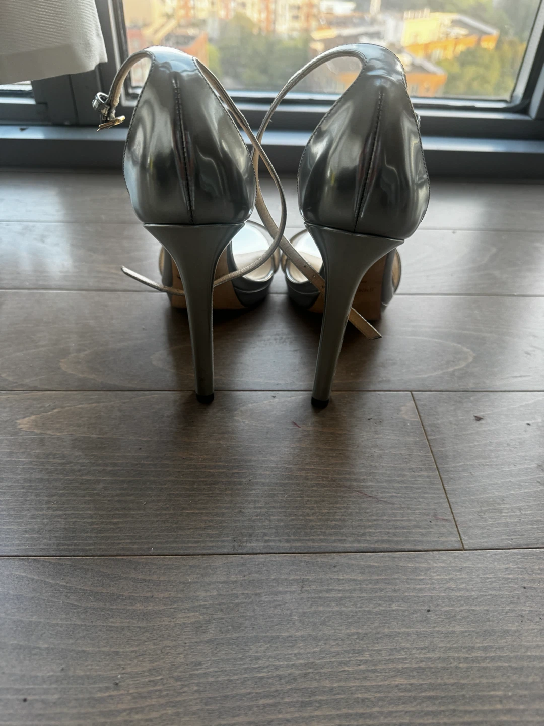Jimmy Choo Silver Ankle Strap Heels - photo 3
