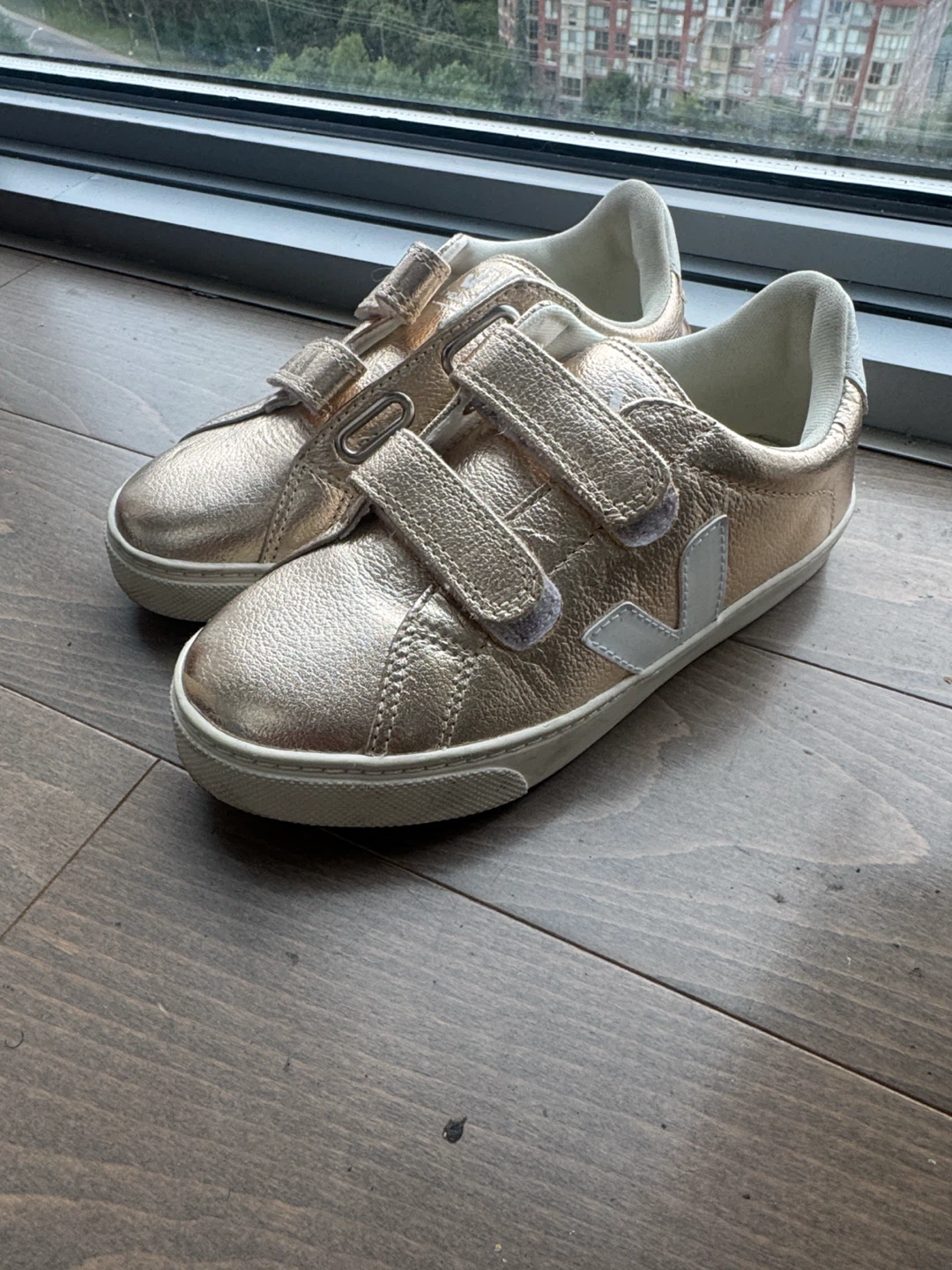 Veja Gold Metallic Sneakers