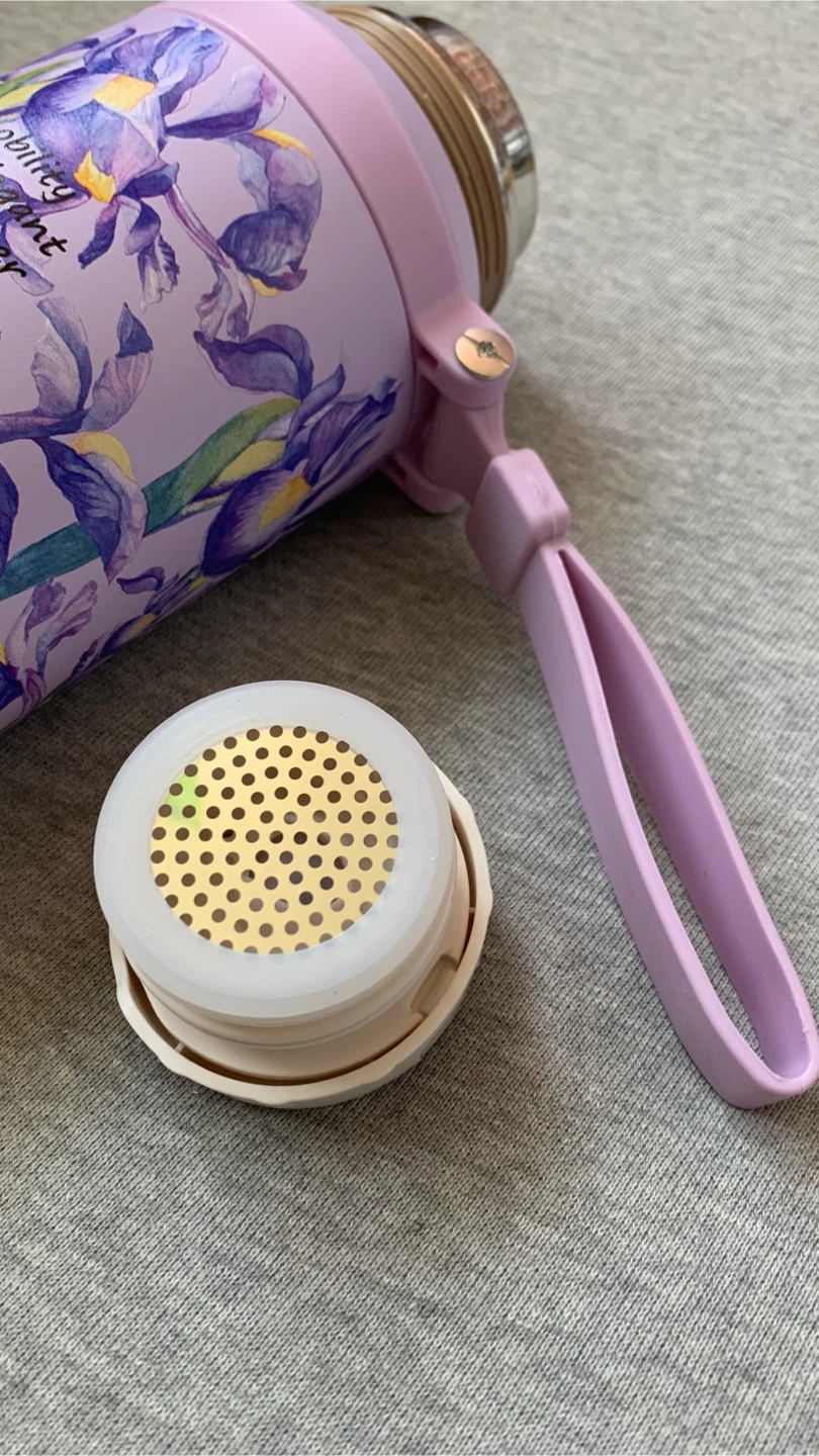 Purple Iris Floral Vacuum Insulated 9” Tea Thermal with Cup Lid - photo 5