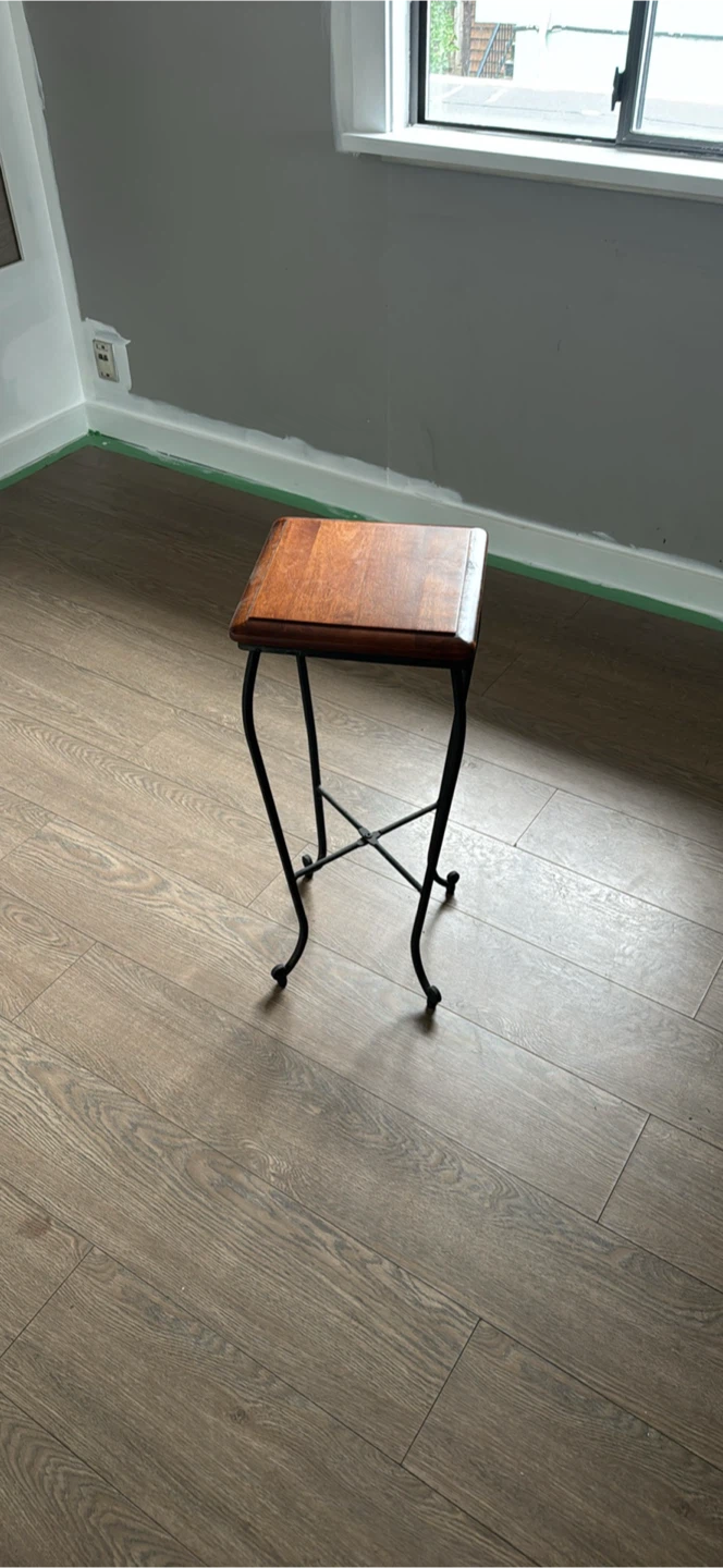 Small Wood and Metal Accent Table