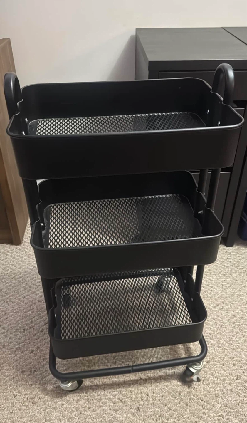 IKEA RÅSKOG 3-Tier Utility Cart - Black