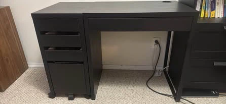 IKEA Desk + Rolling Drawer Unit Matching Set $70 for both
