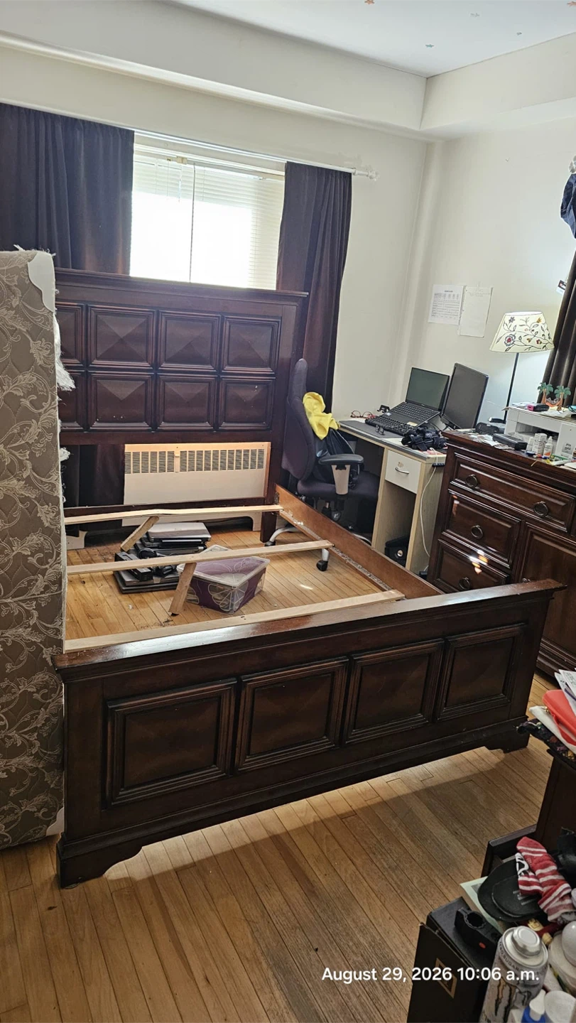 Solid Wood Queen Bed Frame & Raised Panel Headboard - photo 2