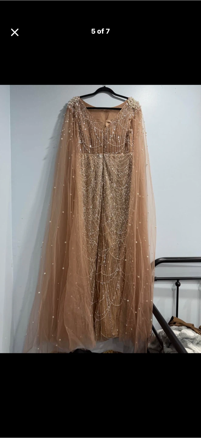 Embellished Capelet Gown - photo 3