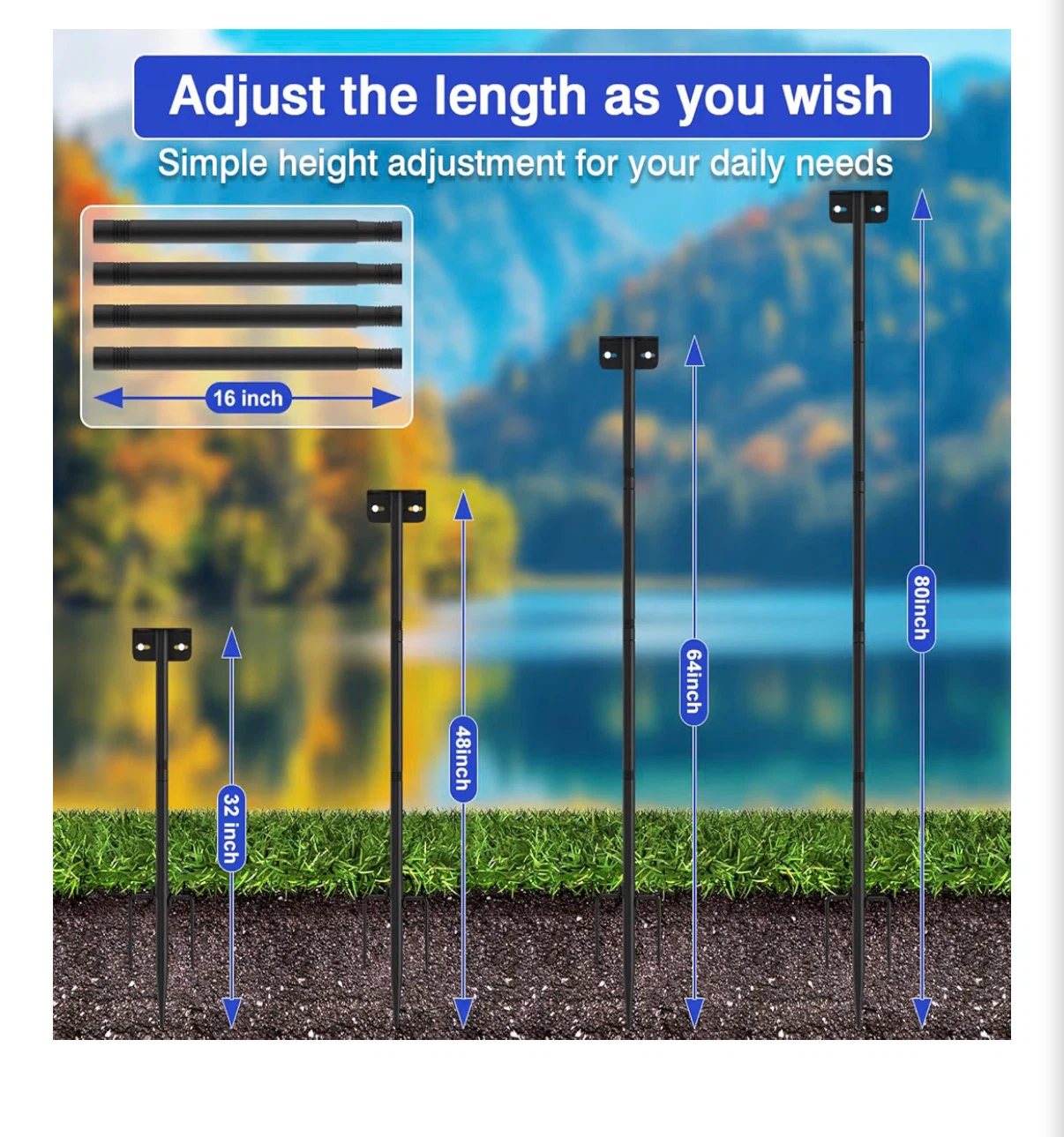 AHRLHR 80-Inch Adjustable Bird Feeder Pole - photo 5