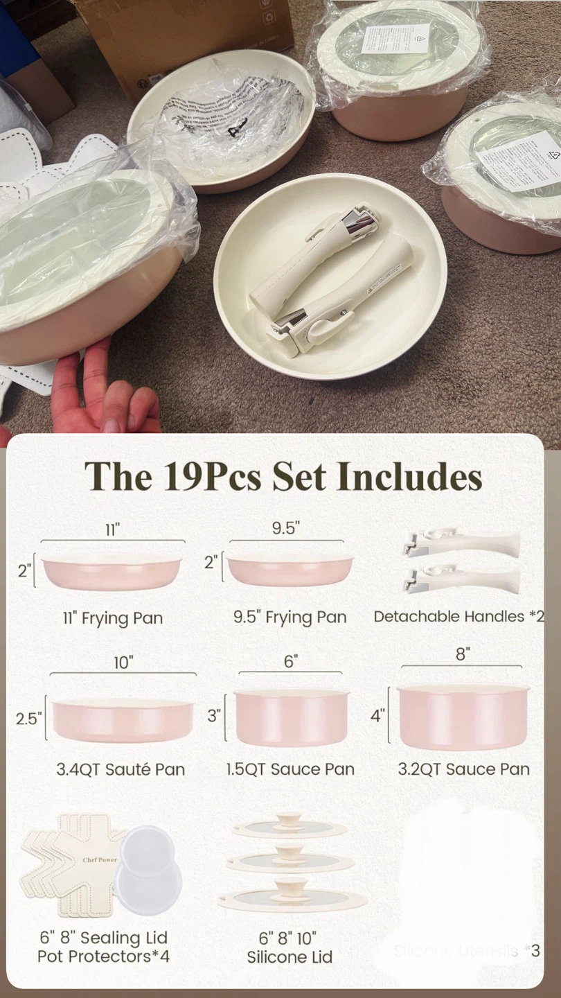 Piece Non-Stick Cookware Set, Pink - photo 5