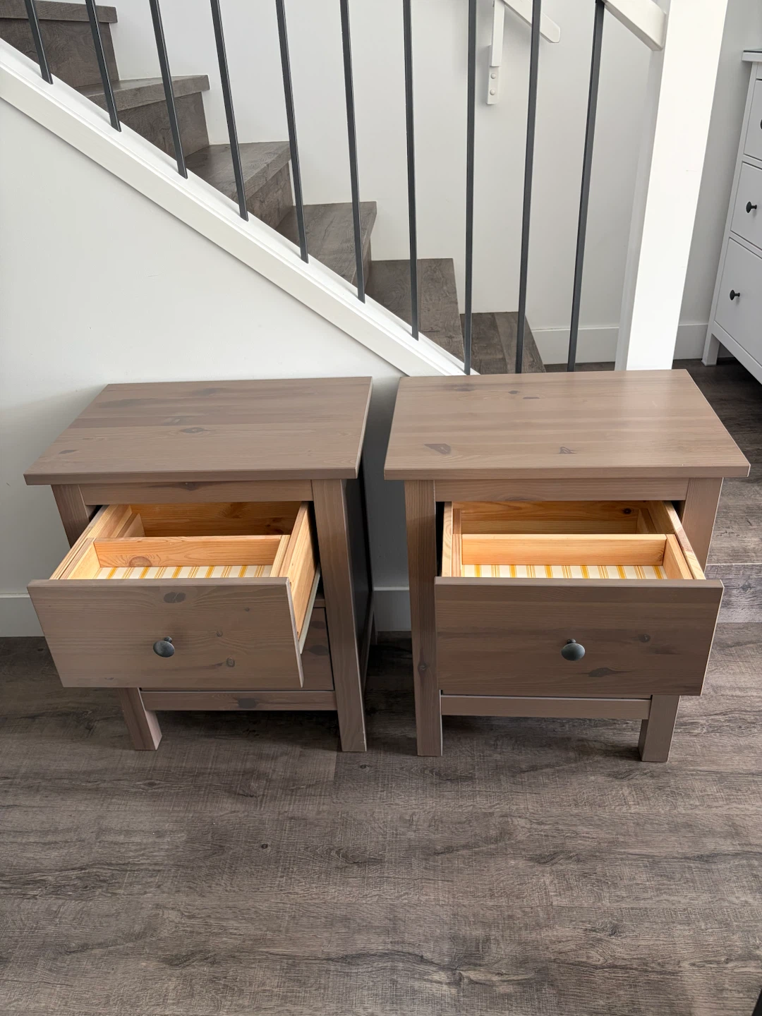 pair of IKEA HEMNES nightstands in brown colour - photo 2
