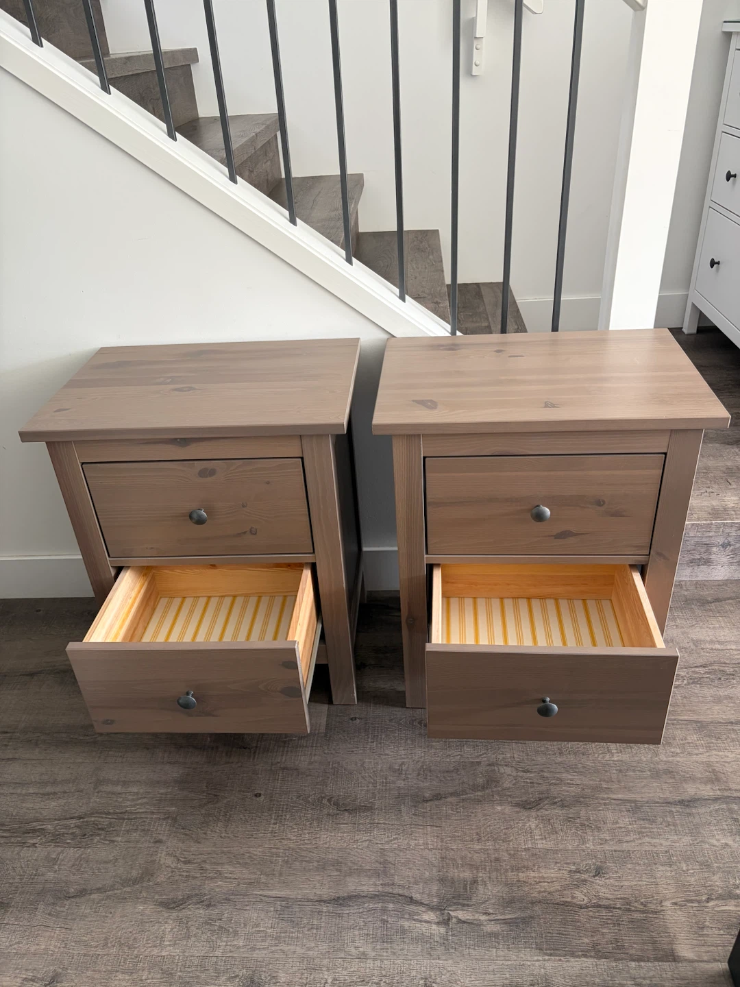 pair of IKEA HEMNES nightstands in brown colour - photo 3
