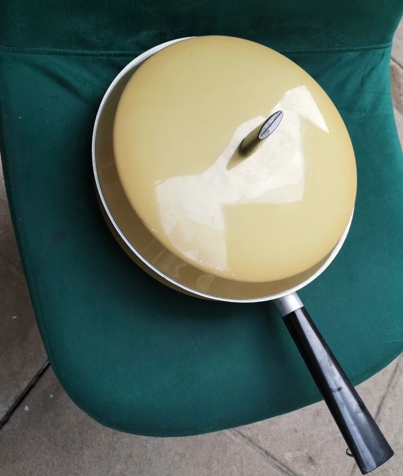 Yellow Frying Pan with Lid