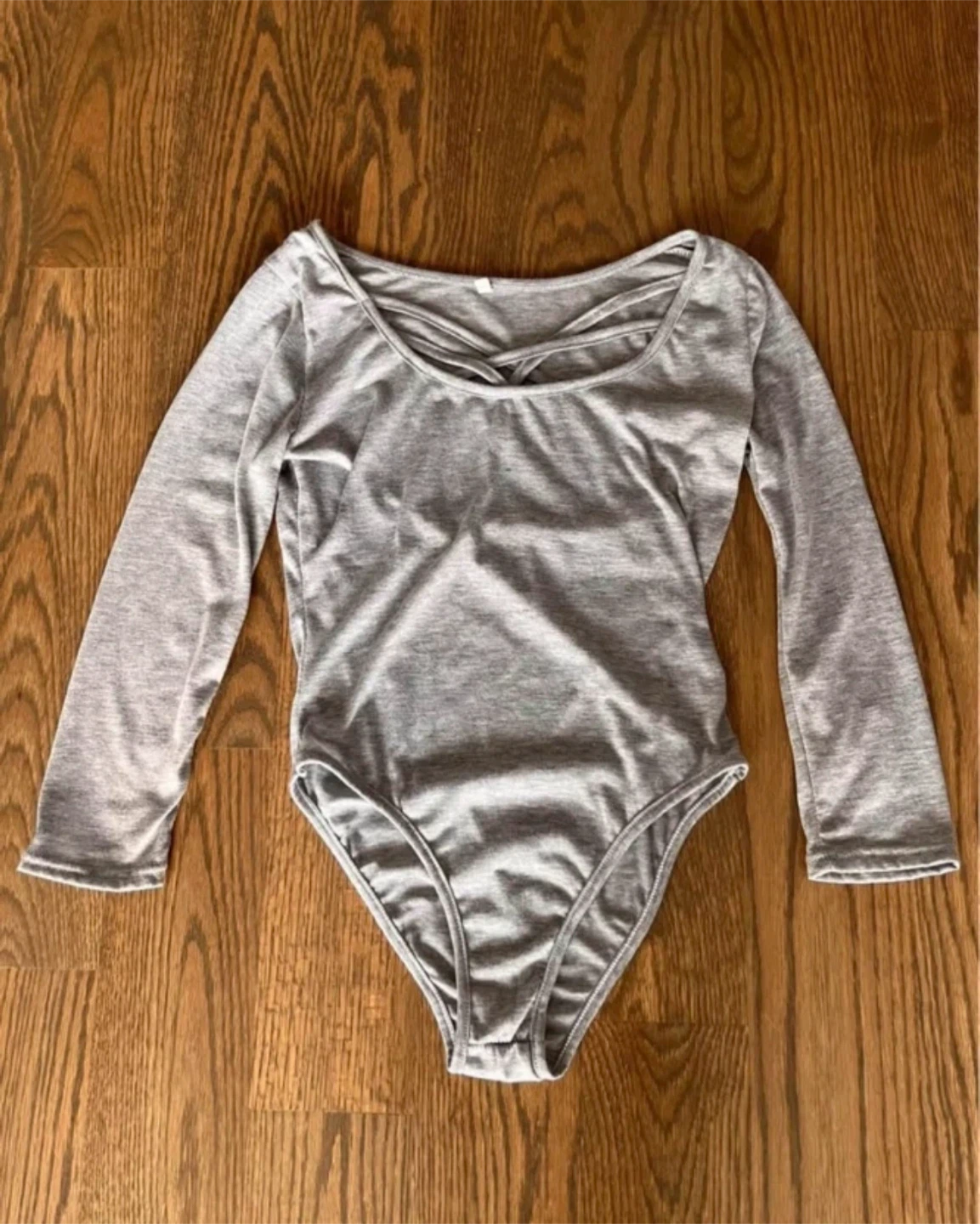 NEW Grey Criss-Cross Bodysuit - photo 3