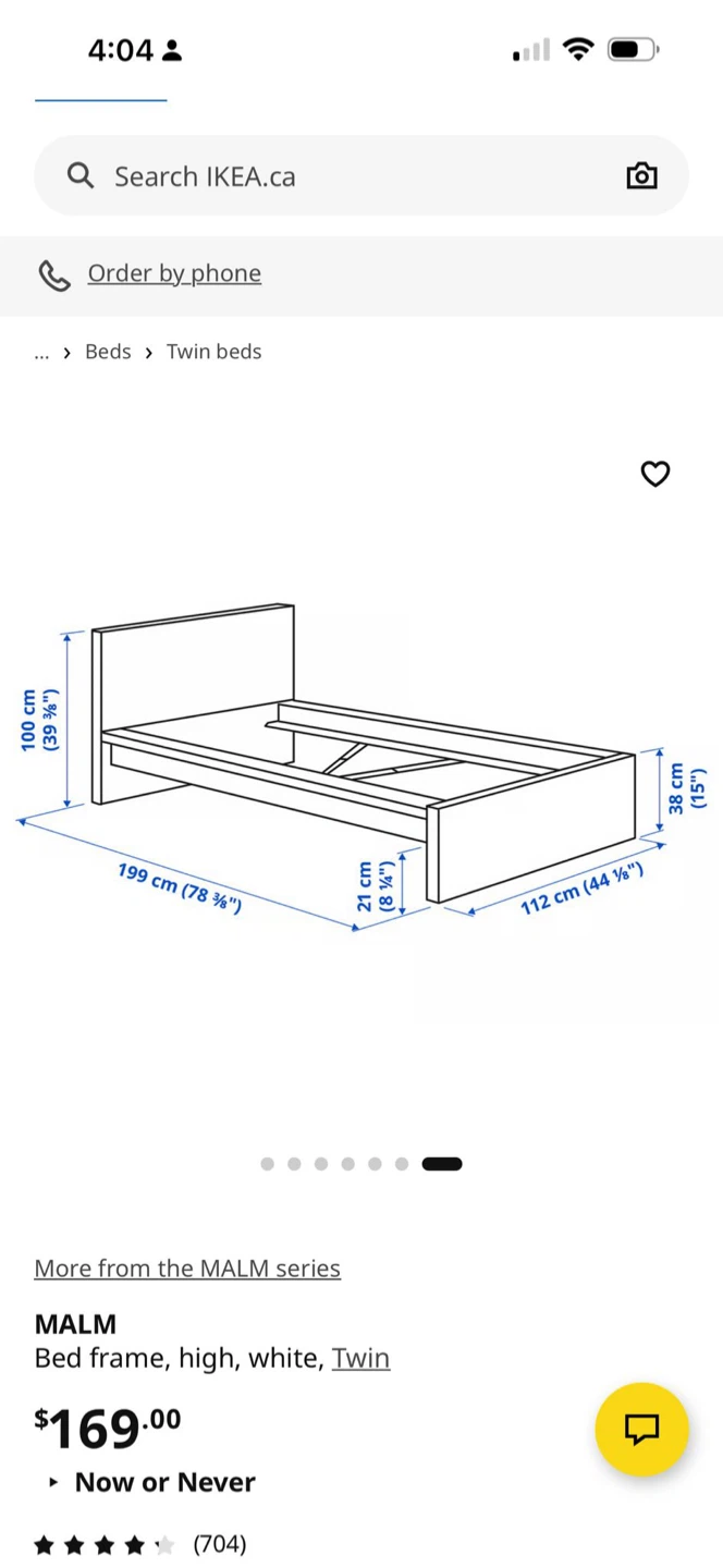 IKEA MALM Twin Bed Frame - White - photo 5