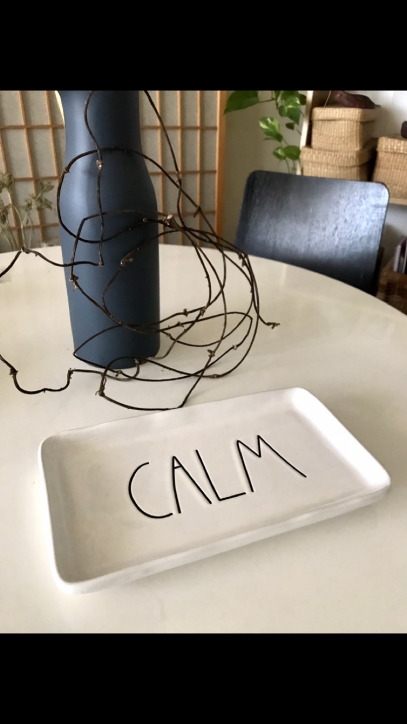 ✨NEW Porcelain Tray/Dish, CALM etched. Jewelry, Dessert, Decor