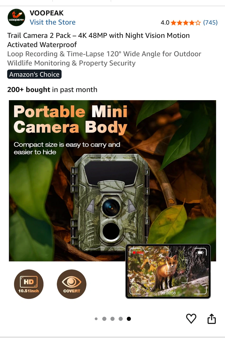 VOOPEAK TC33 Digital Wildlife Camera 2 Pack - photo 4