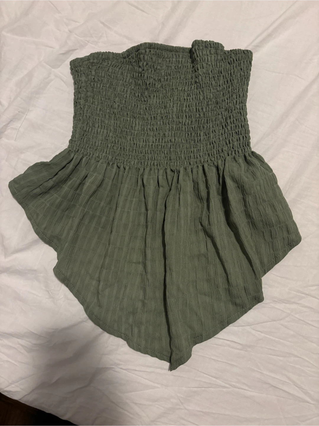 Olive Green Smocked Tube Top
