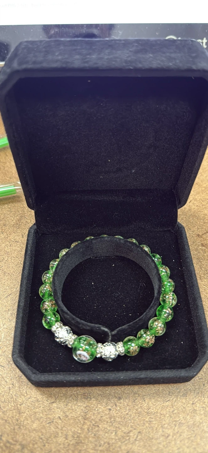 Green Crystal Beaded Bracelet