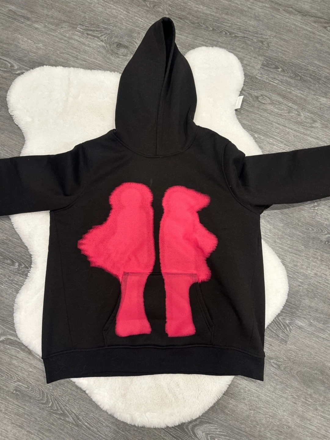 Black Hoodie with Pink Graphic