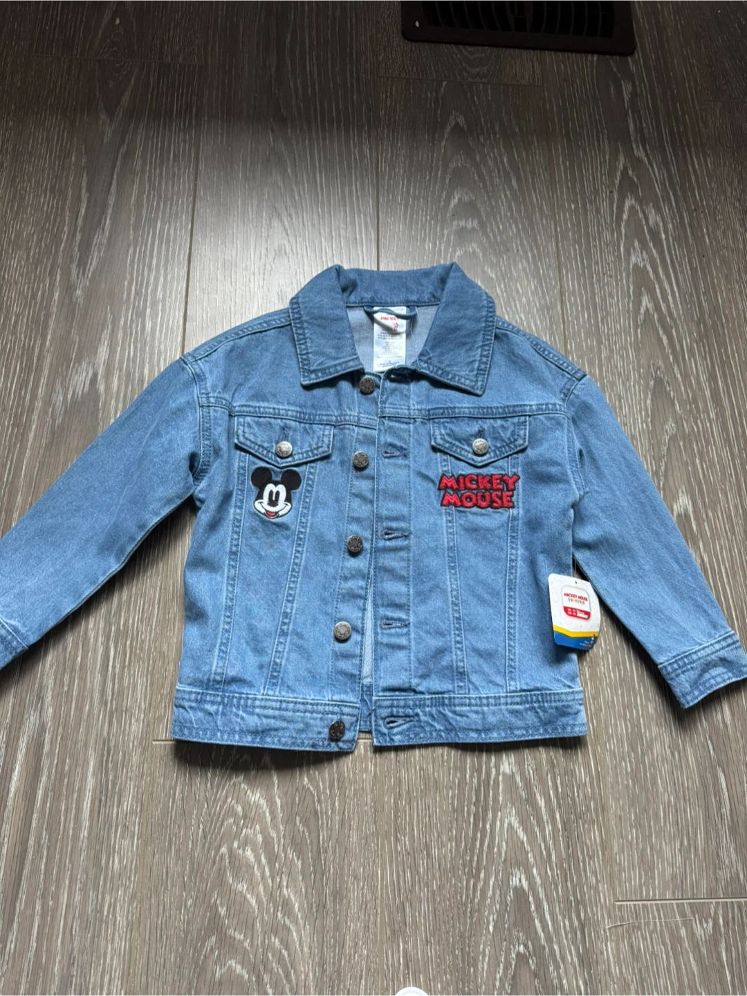 Disney Junior Mickey Mouse Denim Jacket Size 4T