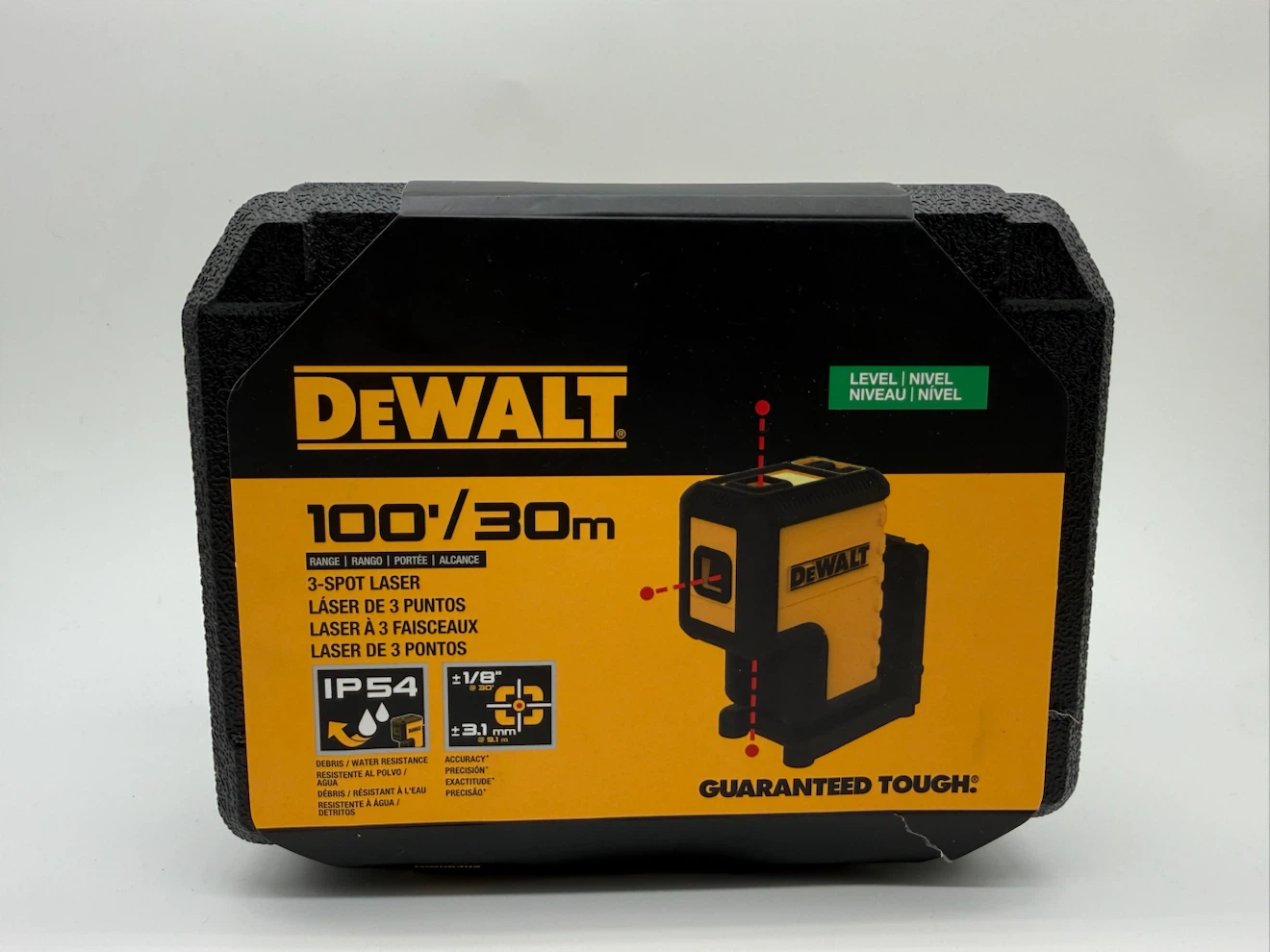 DEWALT 100 ft. Red Self-Leveling 3-Spot Laser Level DW08302