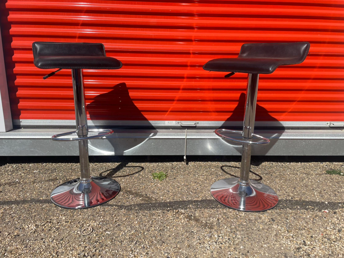 Set of 2 Black Adjustable Bar Stools - photo 4