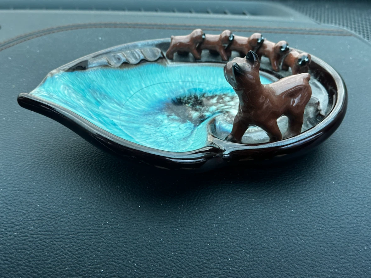 Mid Century Tilso Japan Boxer Dog Family Ashtray - photo 2