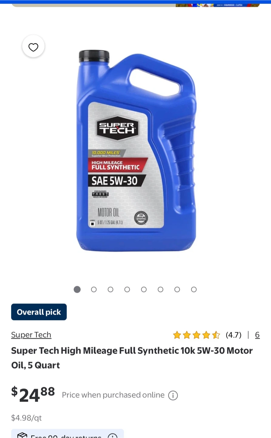 Super Tech Full Synthetic SAE 5W-30 Motor Oil