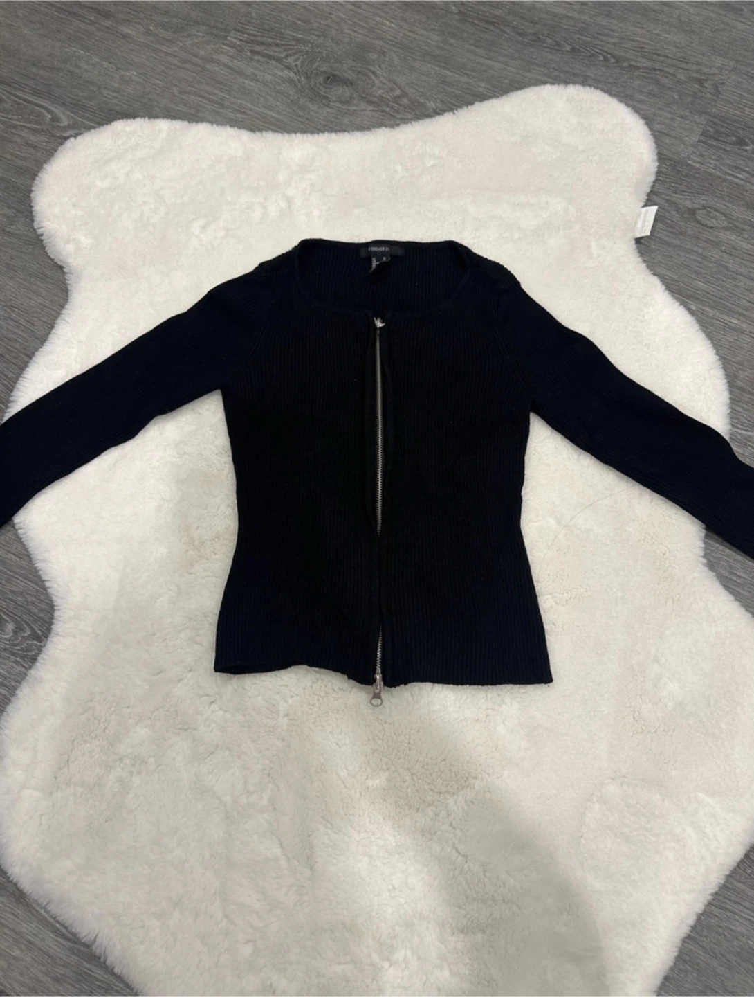 Black Zip-Up Cardigan