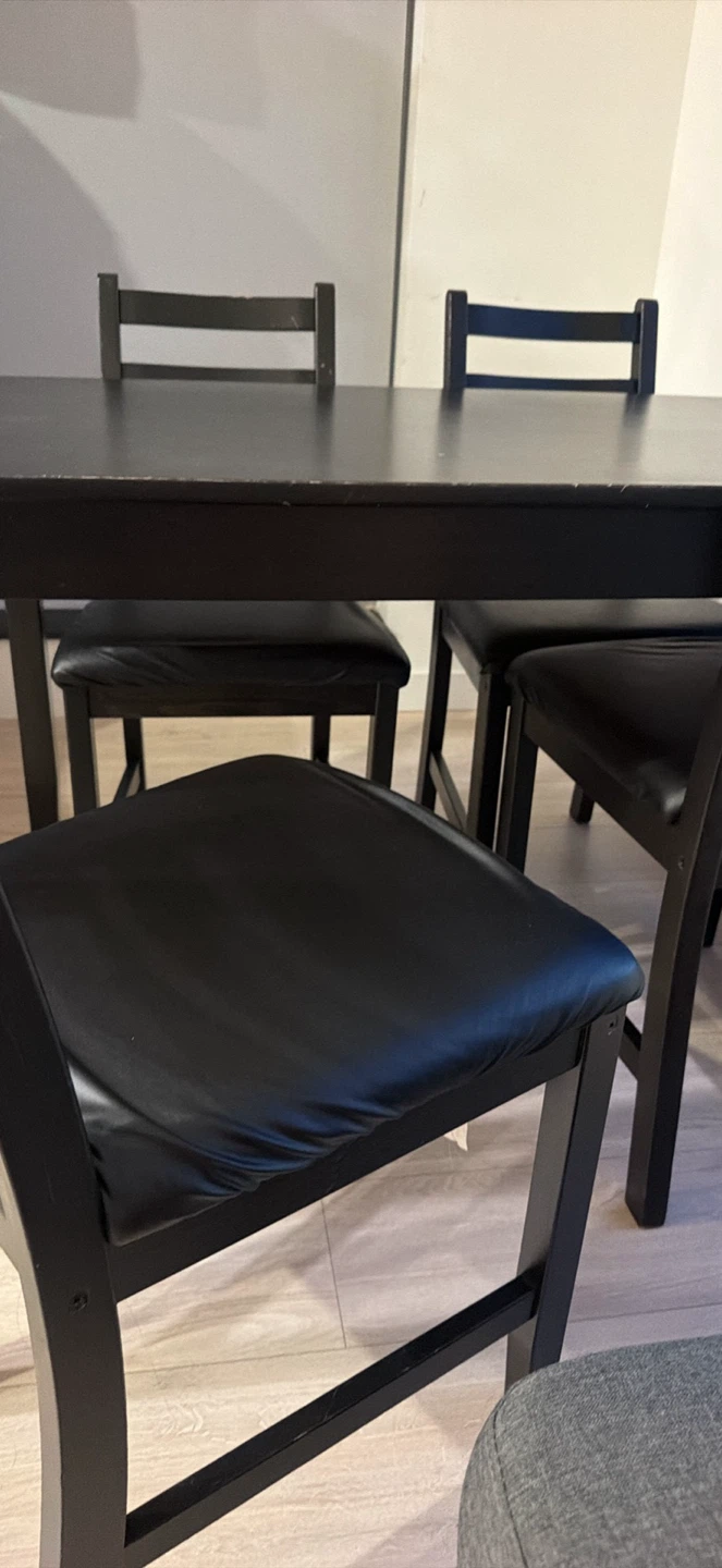Black Dining Table Set with 4 Chairs - photo 2
