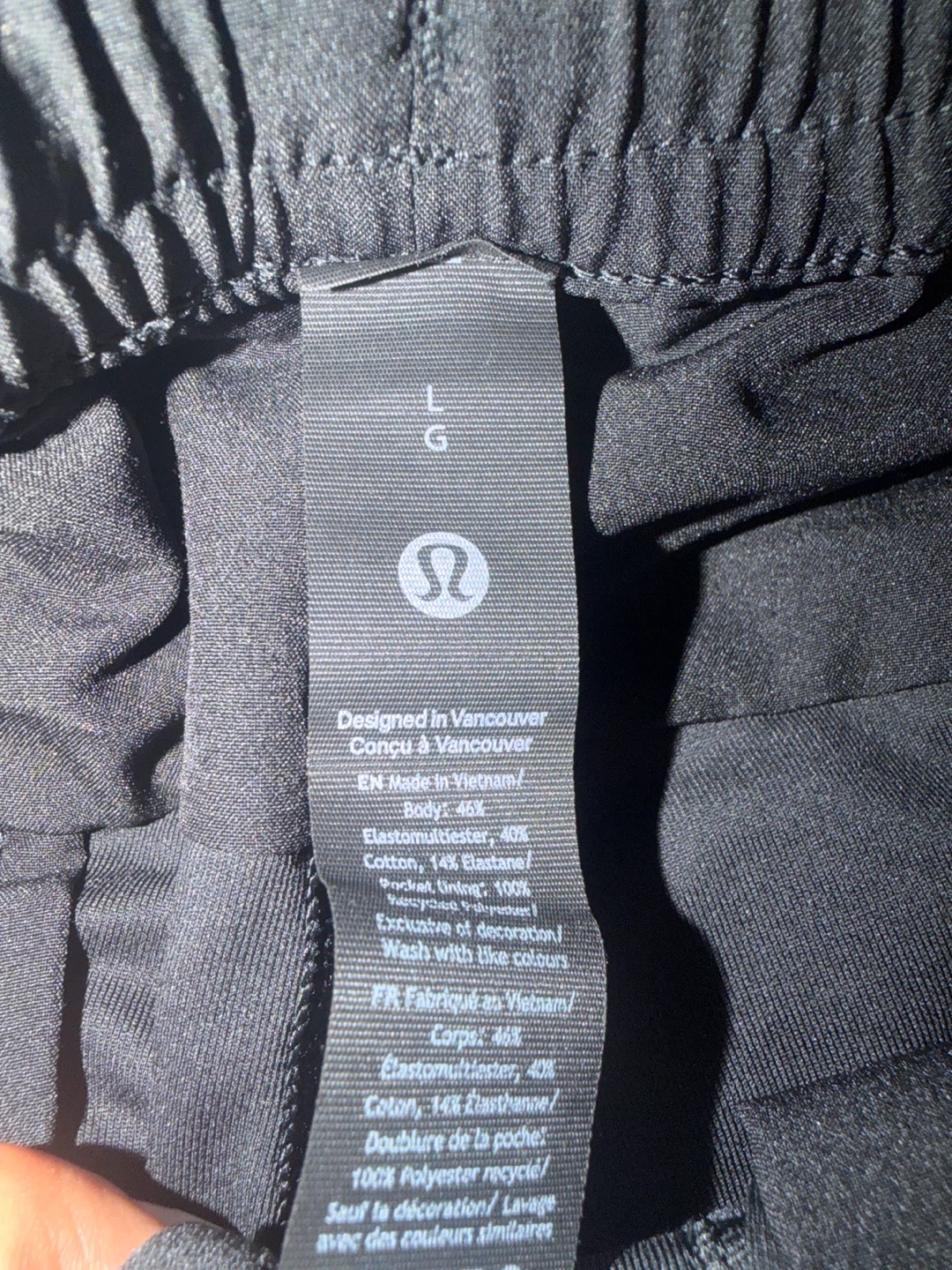 Lululemon Black Elastic Waist Pants - Size L - photo 2