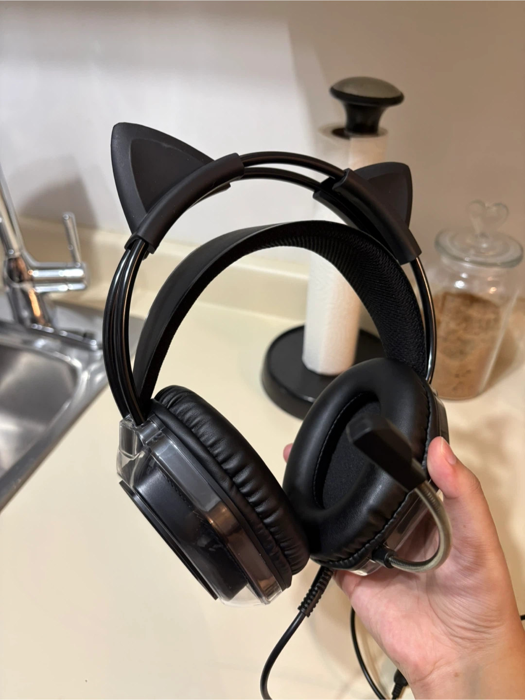 black kitty gaming headset