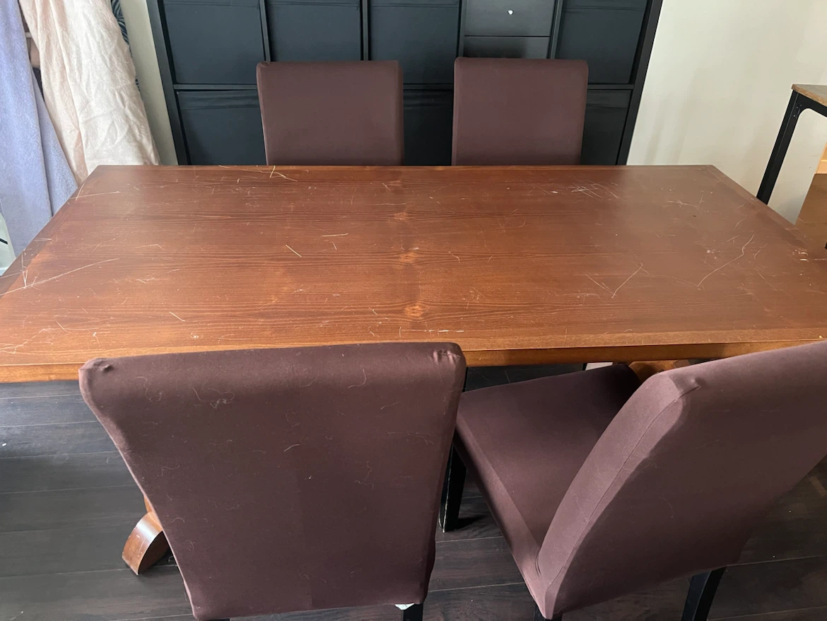 Wooden Dining Table and 4 Chairs - photo 2