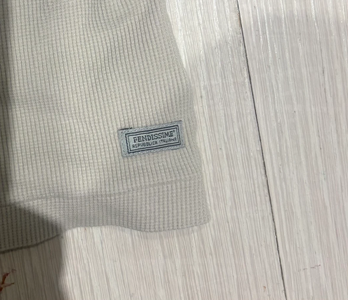 FENDISSIME by Fendi Ribbed T-Shirt Size M/S Made in Italy Beige - photo 3