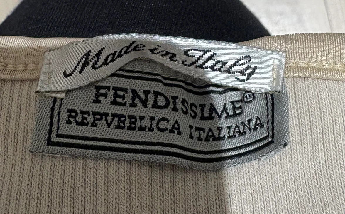 FENDISSIME by Fendi Ribbed T-Shirt Size M/S Made in Italy Beige - photo 5