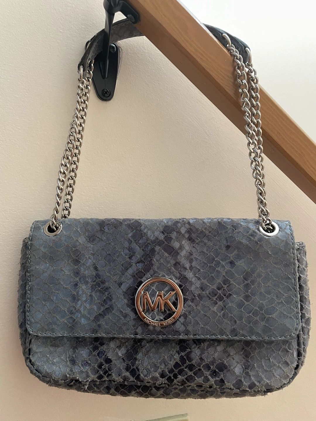 Michael Kors Fulton Denim Shoulder Flap Bag
