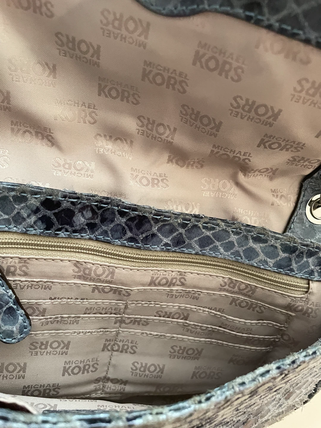 Michael Kors Fulton Denim Shoulder Flap Bag - photo 3