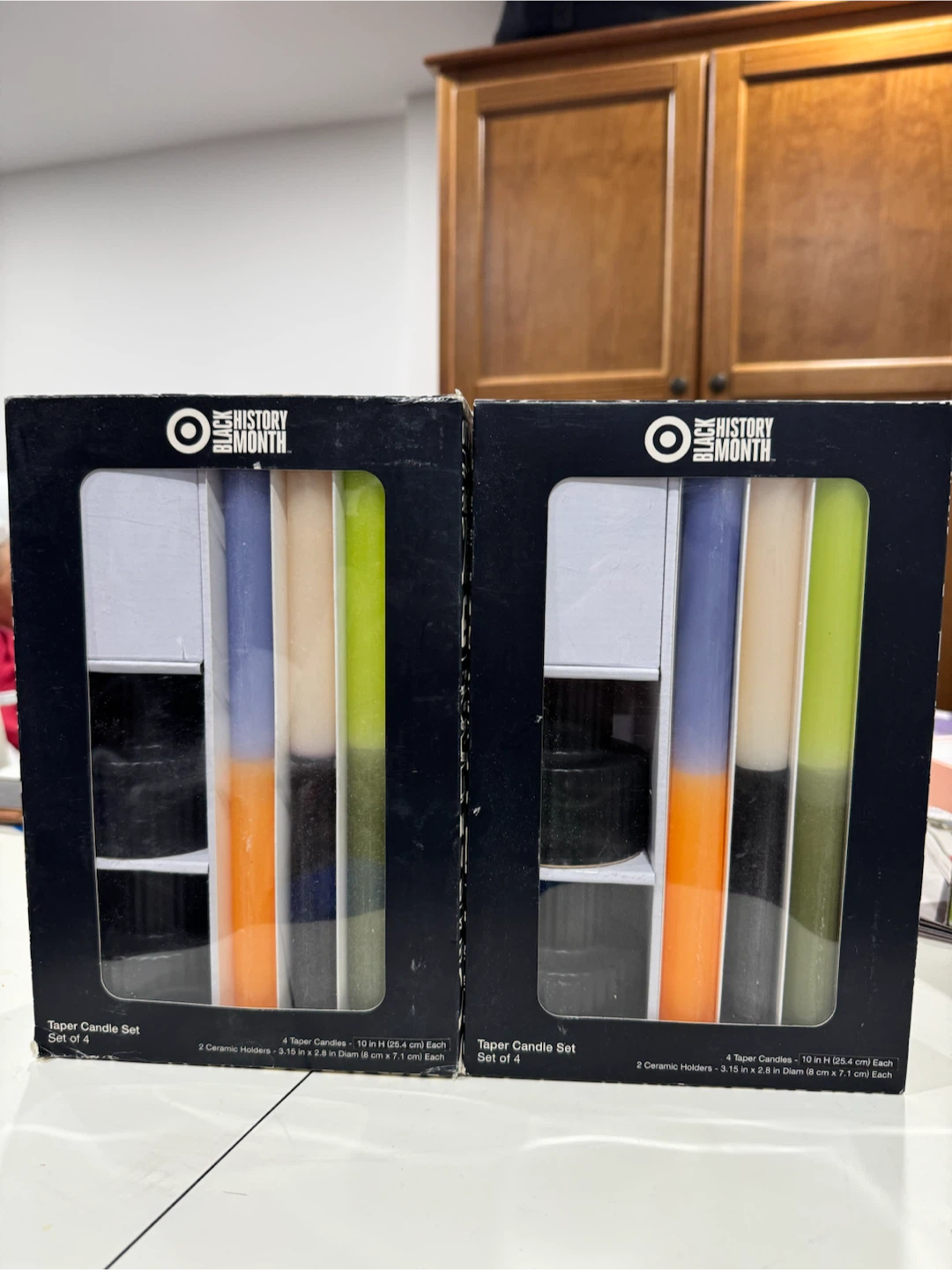 Target "History Month" Colorblock Taper Candle Set with Holders